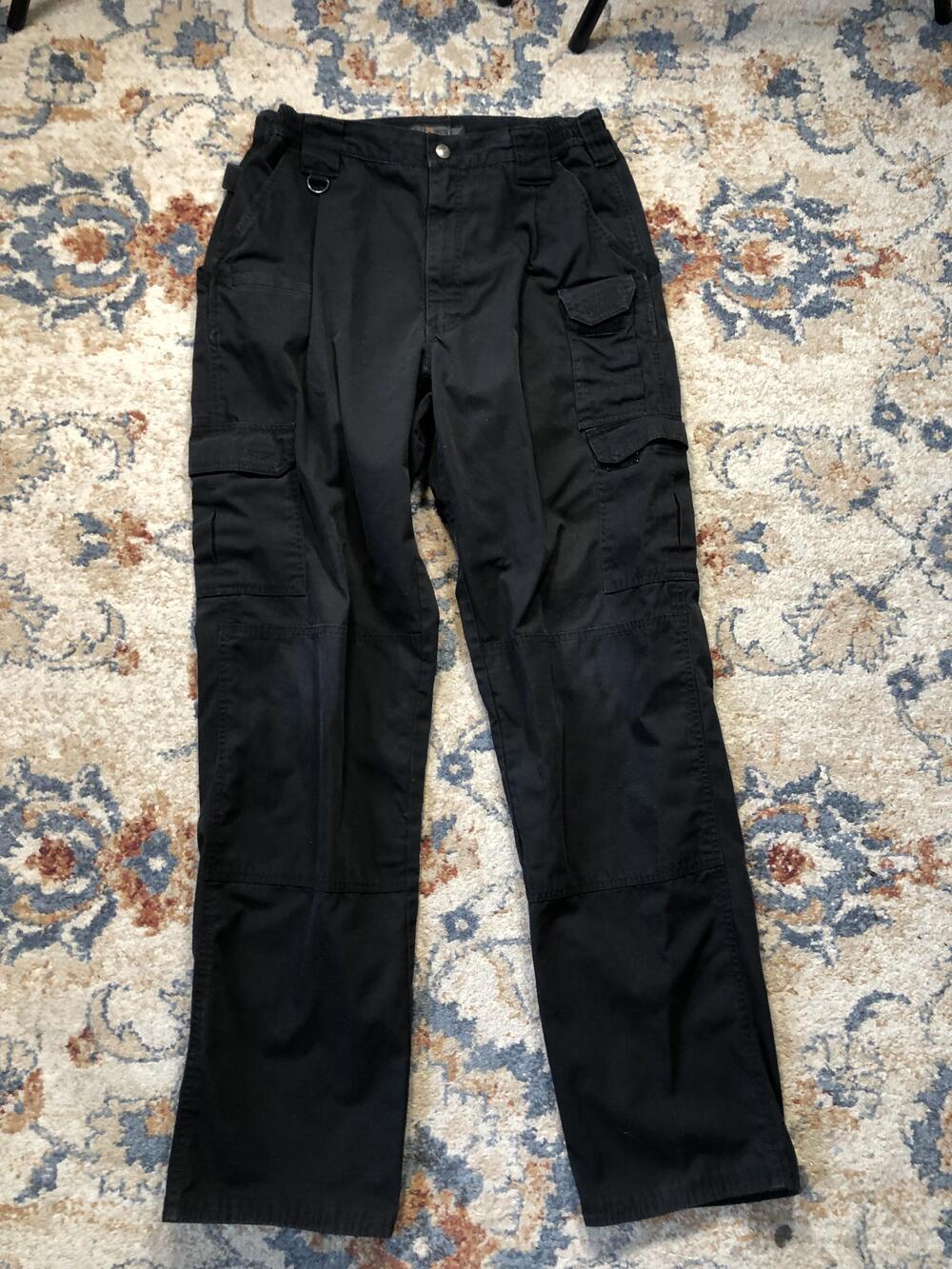5.11 Tactical Pants Mens 30x33 Black Cargo Utility Workwear Double Knee Pockets